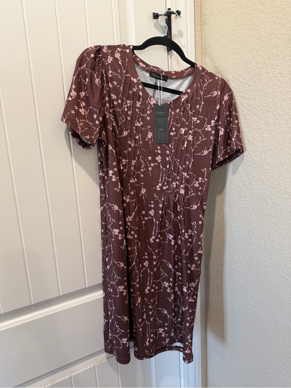 Women’s Mauve Floral Short Sleeve Dress